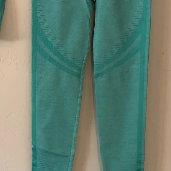 FINAL! NIB! SHEIN 2 PIECE TURQUOISE ATHLETIC YOGA WORKOUT GYM LOUNGE OUTFIT - Picture 6 of 8